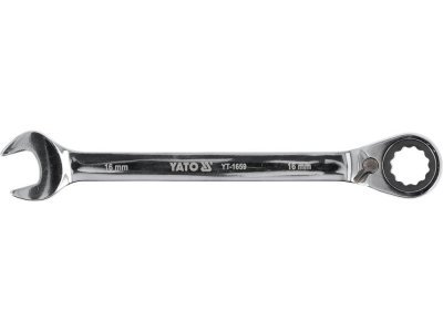 Yato - Kľúč očkoplochý račňový prepínací 16mm