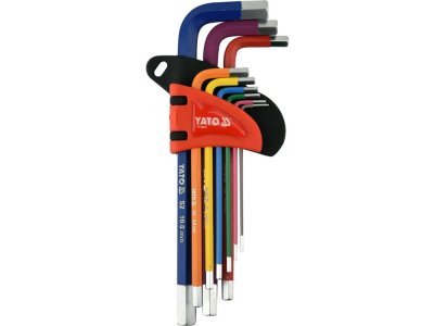 Yato - Sada farebných šesťhranných kľúčov 1.5-10mm, 9ks