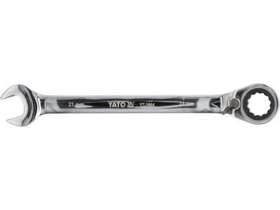 Yato - Kľúč očkoplochý račňový prepínací 21mm