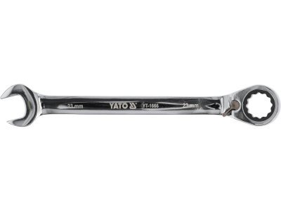 Yato - Kľúč očkoplochý račňový prepínací 23mm