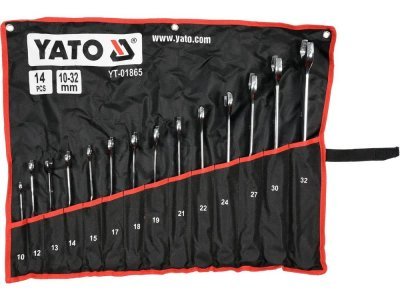 Yato - Sada skrútených kombinovaných kľúčov 10-32mm 14ks
