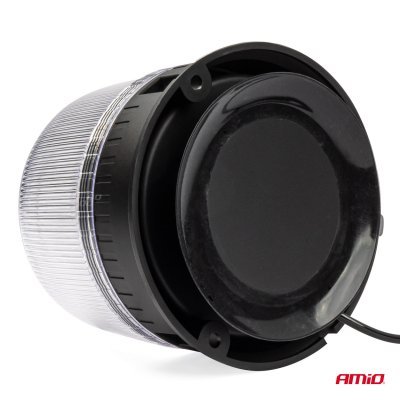 AMiO - Výstražný maják W25m Magnet / 3 skrutky R65 R10 24LED 12/24V IP66