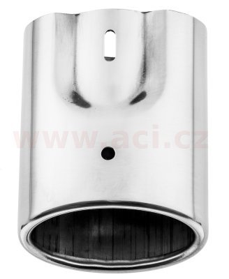 koncovka výfuku nerezová oválná, vnitřní průměr 48 mm, průměr koncovky 60x80 mm, délka 110 mm FENNO