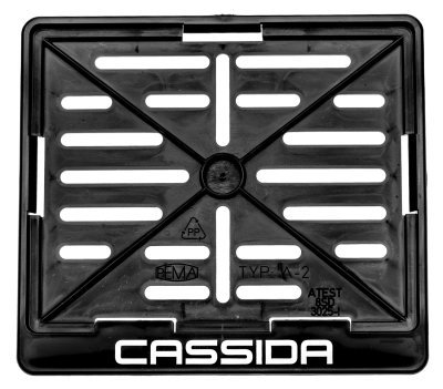 Podložka pod RZ (SPZ) pro MOTOCYKLY ČR s logem Cassida - pro značky o rozměru 200 mm (š) x 160 mm (v)