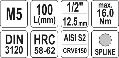 Yato - Nástavec dlhý SPLYNE M5, 1/2"