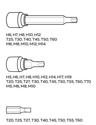 NEO - sada nadstavcov Torx 1/2", 49ks