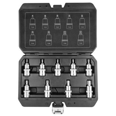 NEO - Sada vnútorných skrutkovacích bitov TORX 1/2" 55mm 9ks