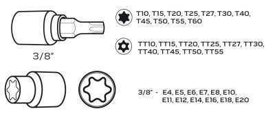 NEO - Sada skrutkovacích bitov TORX 34ks