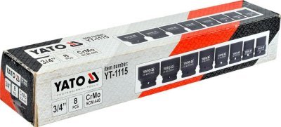 Yato - Sada nadstavcov rázových šesťhranných 3/4" 8ks