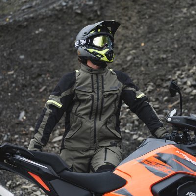 OXFORD - Bunda ROCKLAND DRY2DRY™, (zelená khaki/čierna/žltá fluo, veľ. 5XL)