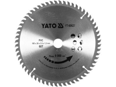 Yato - Kotúč na PVC 185x20, 60 zubov