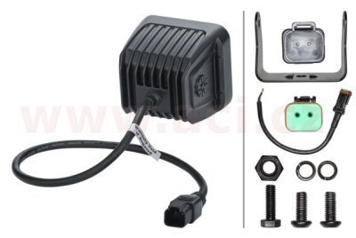 sada přídavných světel 12/24 V, 3000 lm, HELLA Black Magic Cube, 81x75 mm, široký kužel světla