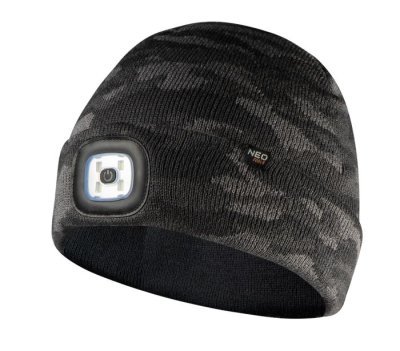 NEO - Čiapka s LED baterkou, dvojvrstvová, CAMO URBAN