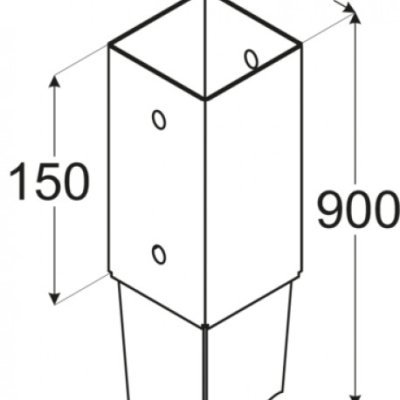 Pätka stĺpiku špicatá 101x900x150mm