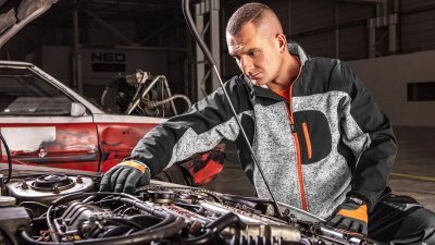 NEO - Pletená pracovná bunda s mäkkými vreckami veľ. XXXL