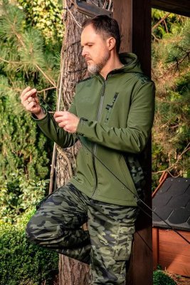 NEO - Pracovné zelené maskáčové nohavice na traky CAMO veľ. L