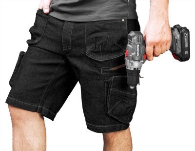 NEO - Krátke pracovné šortky DENIM BLACK veľ. XXL