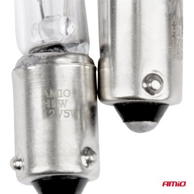 AMiO - Halogénové žiarovky H5W 12V 5W BAX9S white 2ks blister