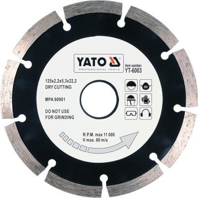 Yato - Kotúč rezný diamantový 125 x 22.2 x 2.2mm