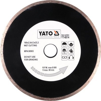 Yato - Kotúč diamantový hladký 180 x 22.2 x 2.5mm