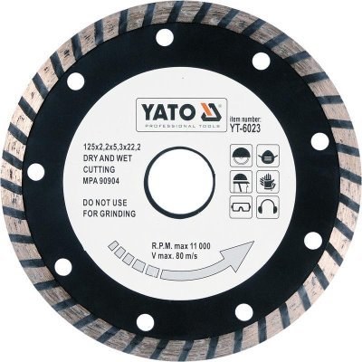 Yato - Kotúč rezný diamantový 125 x 22.2 x 2.6mm