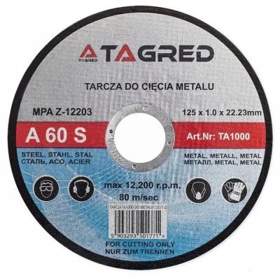 Tagred - Rezný kotúč na kov Ø125 x 22.2 x 1mm