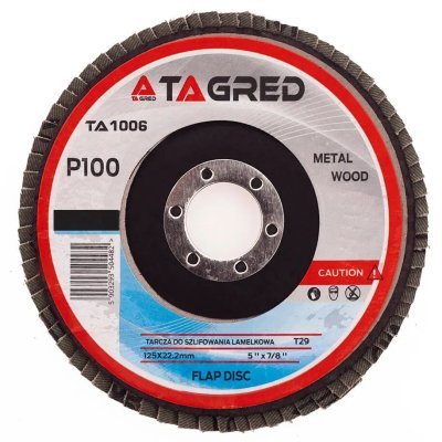 Tagred - Lamelový kotúč na brúsenie 125 x 22.23mm P100