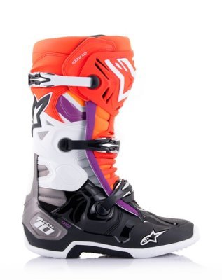 ALPINESTARS - Topánky TECH 10, (oranžová/žltá/fialová/biela/čierna, veľ. 44.5)