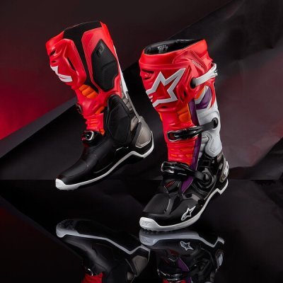 ALPINESTARS - Topánky TECH 10, (oranžová/žltá/fialová/biela/čierna, veľ. 44.5)