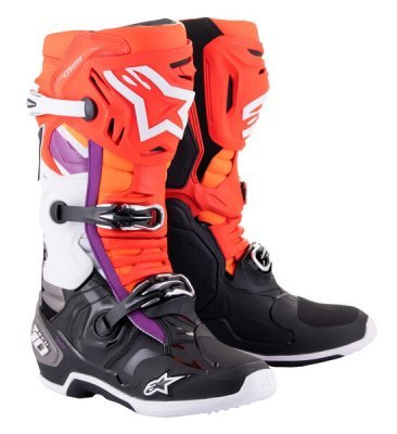 ALPINESTARS - Topánky TECH 10, (oranžová/žltá/fialová/biela/čierna, veľ. 40.5)