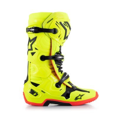 ALPINESTARS - Topánky TECH 10, (žltá fluo/čierna/červená fluo, veľ. 44.5)