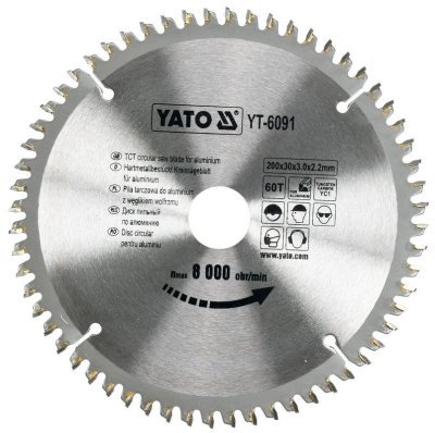 Yato - Pílový kotúč na hliník 200x30mm 60 zubov