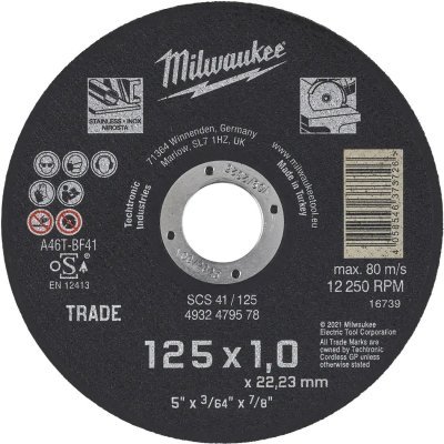 Milwaukee - Rezný kotúč TRADE SCS Ø125 x 1 x 22.2mm