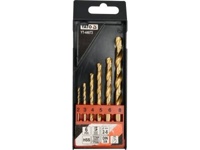 Yato - Sada vrtákov do železa HSS-TIN 2, 3, 4, 5, 6, 8mm 6ks