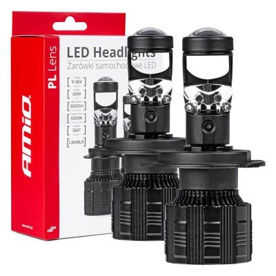AMiO - LED žiarovky hlavného svietenia H4 PL Lens séria