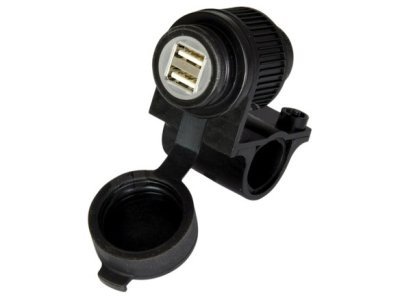 OXFORD - USB zásuvka 5V/2A, 2 vstupy s objímkou na uchytenie k riadidlám a rúrkam s priemerom 22 a 25 mm