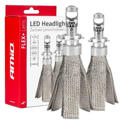 AMiO - LED žiarovky hlavného svietenia H7 FLEX+ Lens Series