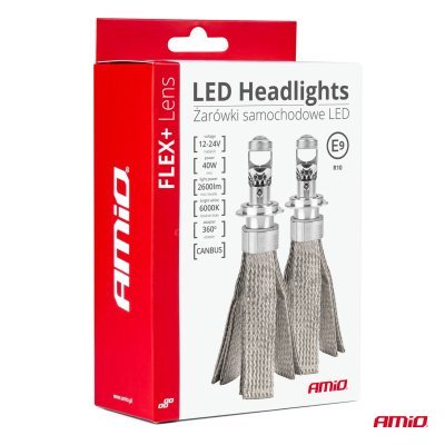 AMiO - LED žiarovky hlavného svietenia H7 FLEX+ Lens Series