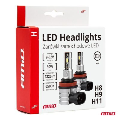 AMiO - LED žiarovky hlavného svietenia H8/H9/H11/H16 H-mini Series