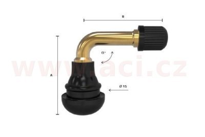 ventil bezdušový moto TR412 Scooter 90°, pr.11,5 mm, PVR-70
