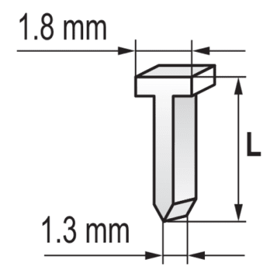 Vorel - kolíky 16mm drôt 1.0 x 1.3mm 1.8mm 5000ks