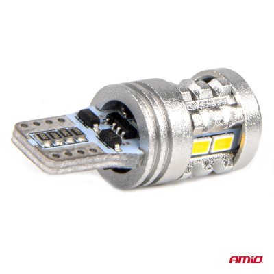 AMiO - LED žiarovky STANDARD T10 W5W 6x3020 + 1x3030 SMD White 12V/24V