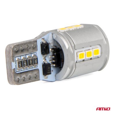 AMiO - LED žiarovky CANBUS T10e W5W 15x2016 SMD White 12V/24V