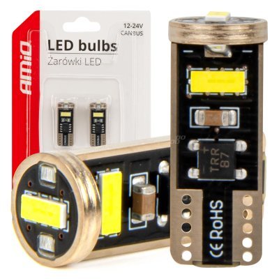 AMiO - LED žiarovky CANBUS T10e W5W 3x2055 SMD White 12V/24V