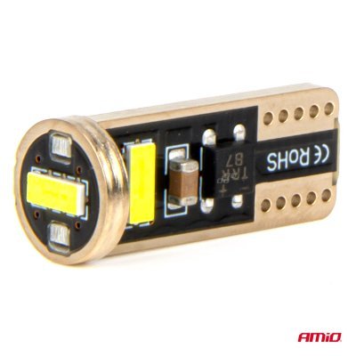 AMiO - LED žiarovky CANBUS T10e W5W 3x2055 SMD White 12V/24V