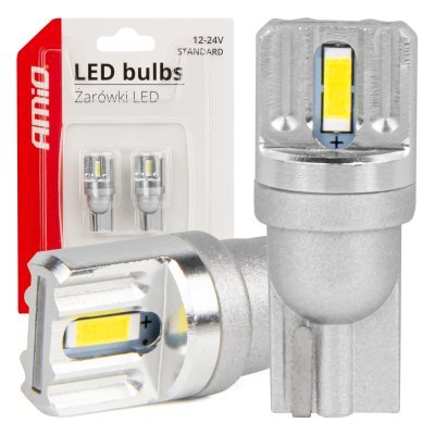 AMiO - LED žiarovky STANDARD T10 W5W 2x1860 SMD White 12V/24V