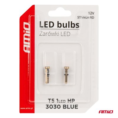 AMiO - LED žiarovky STANDARD Blue T5 12V 3030 1LED HP