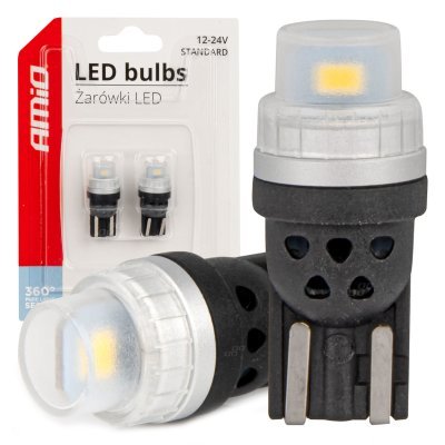 AMiO - LED žiarovky 360 Pure Light Series STANDARD T10 W5W 2x3020 SMD White 12V/24V