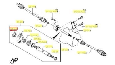 OEM MAZDA - GUFERO POLOOSY MAZDA 2/3/5/6 07- GA6725742