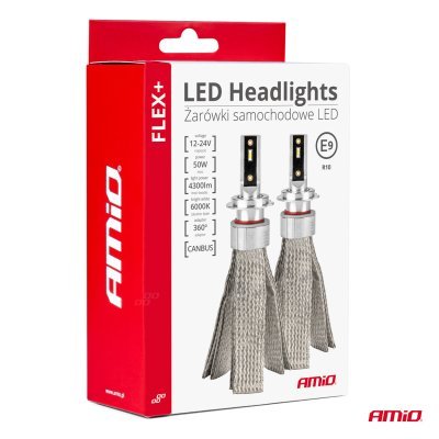 AMiO - LED žiarovky hlavného svietenia FLEX+ H3 canbus 6000K 12V 24V